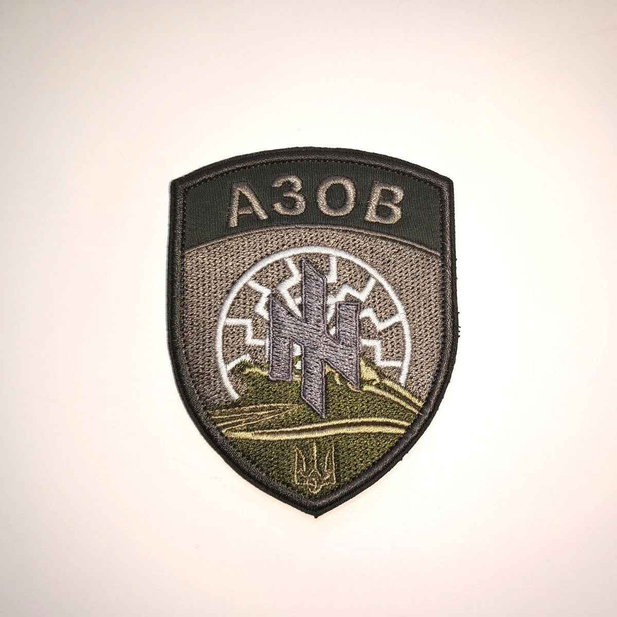 Azov Brigade Original Olive Shield patch front-facing photo1