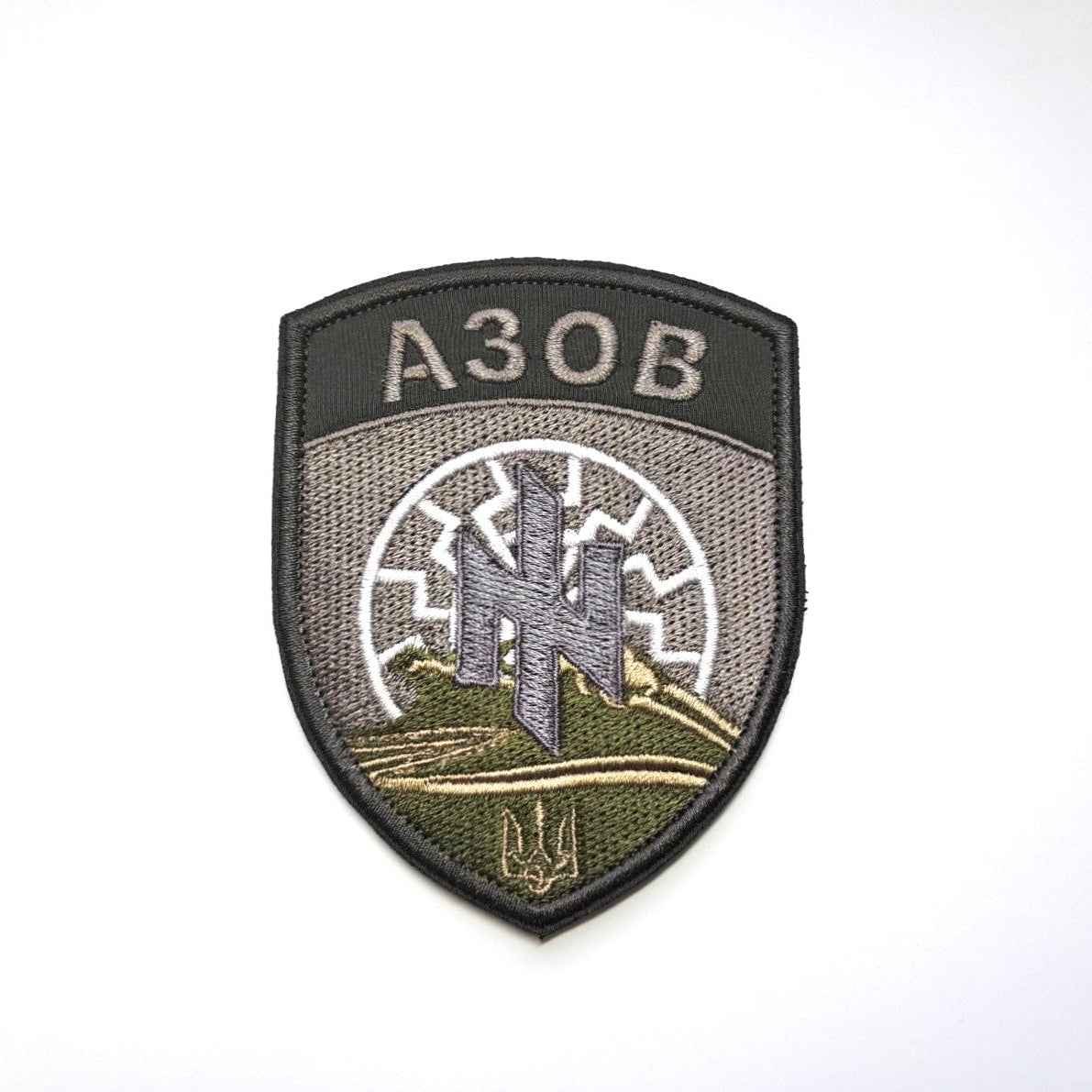Azov Brigade Original Olive Shield patch front-facing photo2
