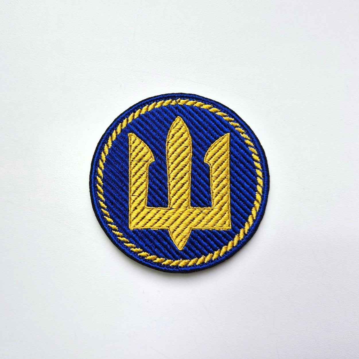 Marine Corps of Ukraine Sleeve Insignia, Dark Blue Patch front-facing photo